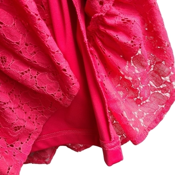 KC Parker Pink Eyelet Lace Teired Dress, Size 12 - Picture 6 of 10